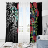 Meri Kirihimete New Zealand Window Curtain Tui on Pohutukawa LT7 - Polynesian Pride