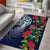 Meri Kirihimete New Zealand Area Rug Tui on Pohutukawa - Blue Ver