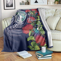 Meri Kirihimete New Zealand Blanket Tui on Pohutukawa - Blue Ver LT7 Blue - Polynesian Pride
