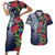 Meri Kirihimete New Zealand Couples Matching Short Sleeve Bodycon Dress and Hawaiian Shirt Tui on Pohutukawa - Blue Ver