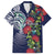 Meri Kirihimete New Zealand Family Matching Off The Shoulder Long Sleeve Dress and Hawaiian Shirt Tui on Pohutukawa - Blue Ver