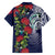 Meri Kirihimete New Zealand Family Matching Off The Shoulder Long Sleeve Dress and Hawaiian Shirt Tui on Pohutukawa - Blue Ver