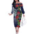 Meri Kirihimete New Zealand Family Matching Off The Shoulder Long Sleeve Dress and Hawaiian Shirt Tui on Pohutukawa - Blue Ver