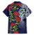 Meri Kirihimete New Zealand Family Matching Off Shoulder Short Dress and Hawaiian Shirt Tui on Pohutukawa - Blue Ver