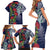 Meri Kirihimete New Zealand Family Matching Short Sleeve Bodycon Dress and Hawaiian Shirt Tui on Pohutukawa - Blue Ver