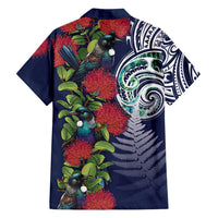 Meri Kirihimete New Zealand Family Matching Tank Maxi Dress and Hawaiian Shirt Tui on Pohutukawa - Blue Ver LT7 - Polynesian Pride