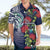 Meri Kirihimete New Zealand Hawaiian Shirt Tui on Pohutukawa - Blue Ver