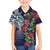 Meri Kirihimete New Zealand Hawaiian Shirt Tui on Pohutukawa - Blue Ver