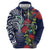 Meri Kirihimete New Zealand Hoodie Tui on Pohutukawa - Blue Ver