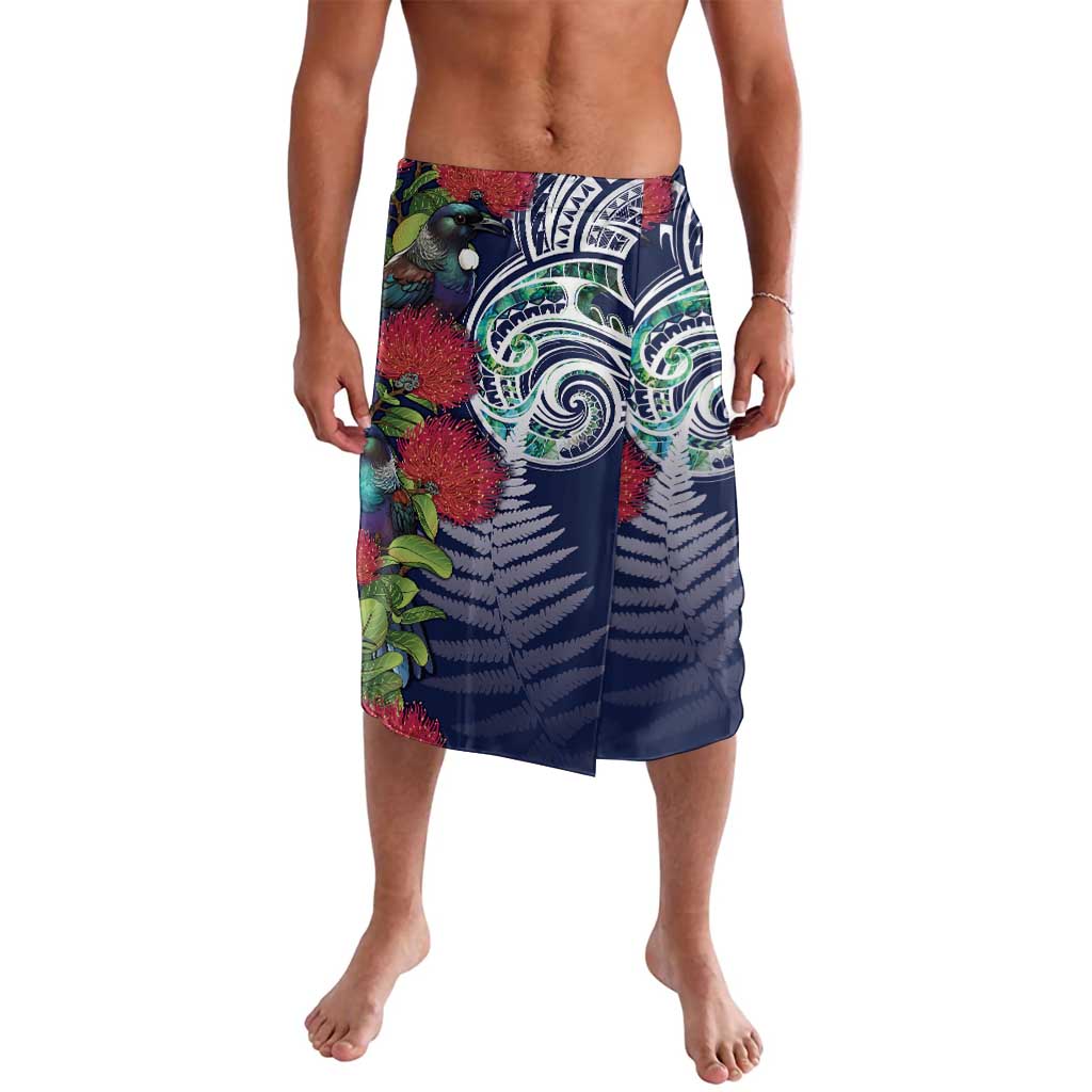 Meri Kirihimete New Zealand Lavalava Tui on Pohutukawa - Blue Ver LT7 Blue - Polynesian Pride