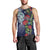 Meri Kirihimete New Zealand Men Tank Top Tui on Pohutukawa - Blue Ver