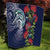 Meri Kirihimete New Zealand Quilt Tui on Pohutukawa - Blue Ver