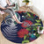 Meri Kirihimete New Zealand Round Carpet Tui on Pohutukawa - Blue Ver