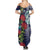 Meri Kirihimete New Zealand Summer Maxi Dress Tui on Pohutukawa - Blue Ver