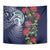 Meri Kirihimete New Zealand Tapestry Tui on Pohutukawa - Blue Ver