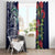 Meri Kirihimete New Zealand Window Curtain Tui on Pohutukawa - Blue Ver