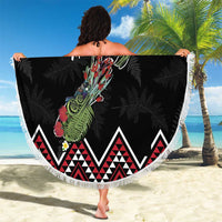 New Zealand Christmas Taniko Poutama Beach Blanket Flora Map with Birds - Polynesian Pride