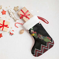 New Zealand Christmas Taniko Poutama Christmas Stocking Flora Map with Birds - Polynesian Pride