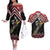 New Zealand Christmas Taniko Poutama Couples Matching Off The Shoulder Long Sleeve Dress and Hawaiian Shirt Flora Map with Birds - Polynesian Pride