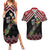 New Zealand Christmas Taniko Poutama Couples Matching Summer Maxi Dress and Hawaiian Shirt Flora Map with Birds - Polynesian Pride