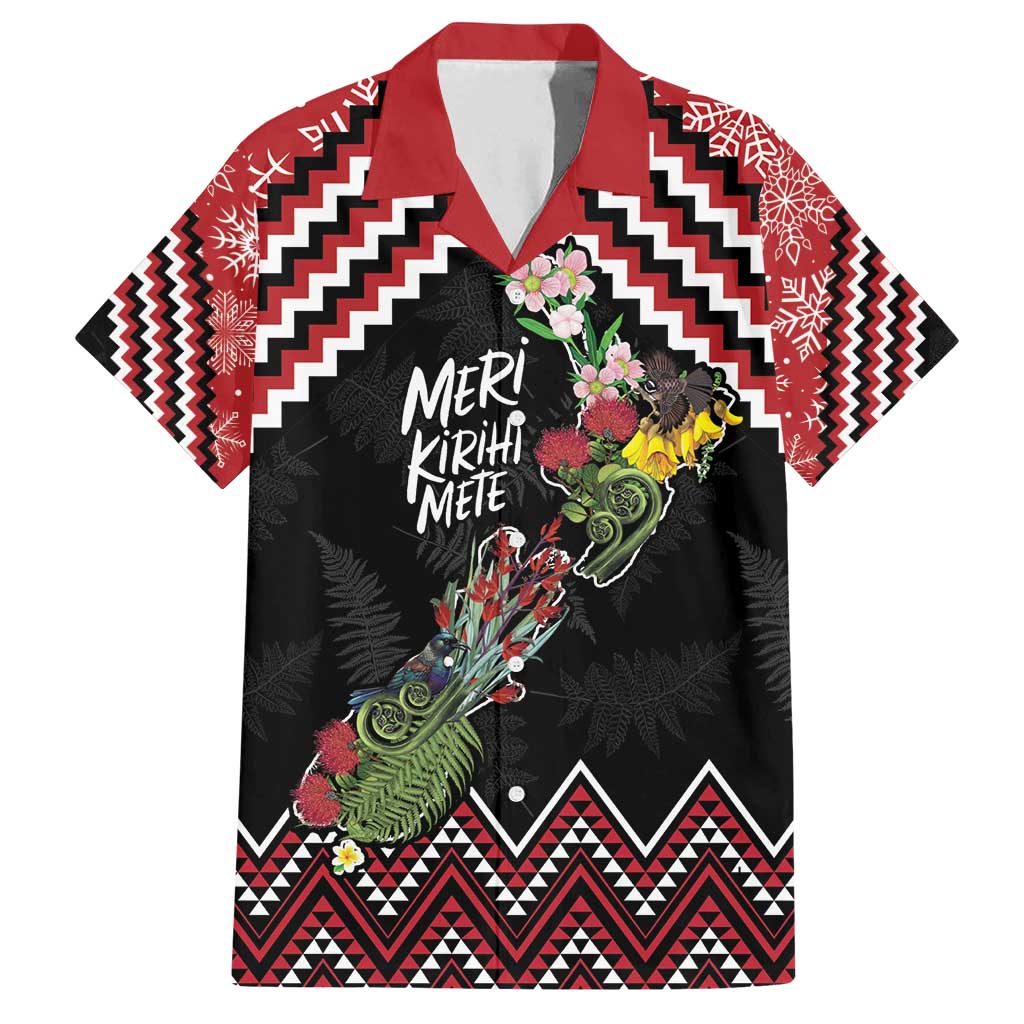 New Zealand Christmas Taniko Poutama Family Matching Puletasi and Hawaiian Shirt Flora Map with Birds - Polynesian Pride