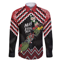 New Zealand Christmas Taniko Poutama Family Matching Tank Maxi Dress and Hawaiian Shirt Flora Map with Birds - Polynesian Pride