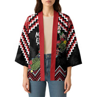 New Zealand Christmas Taniko Poutama Kimono Flora Map with Birds - Polynesian Pride