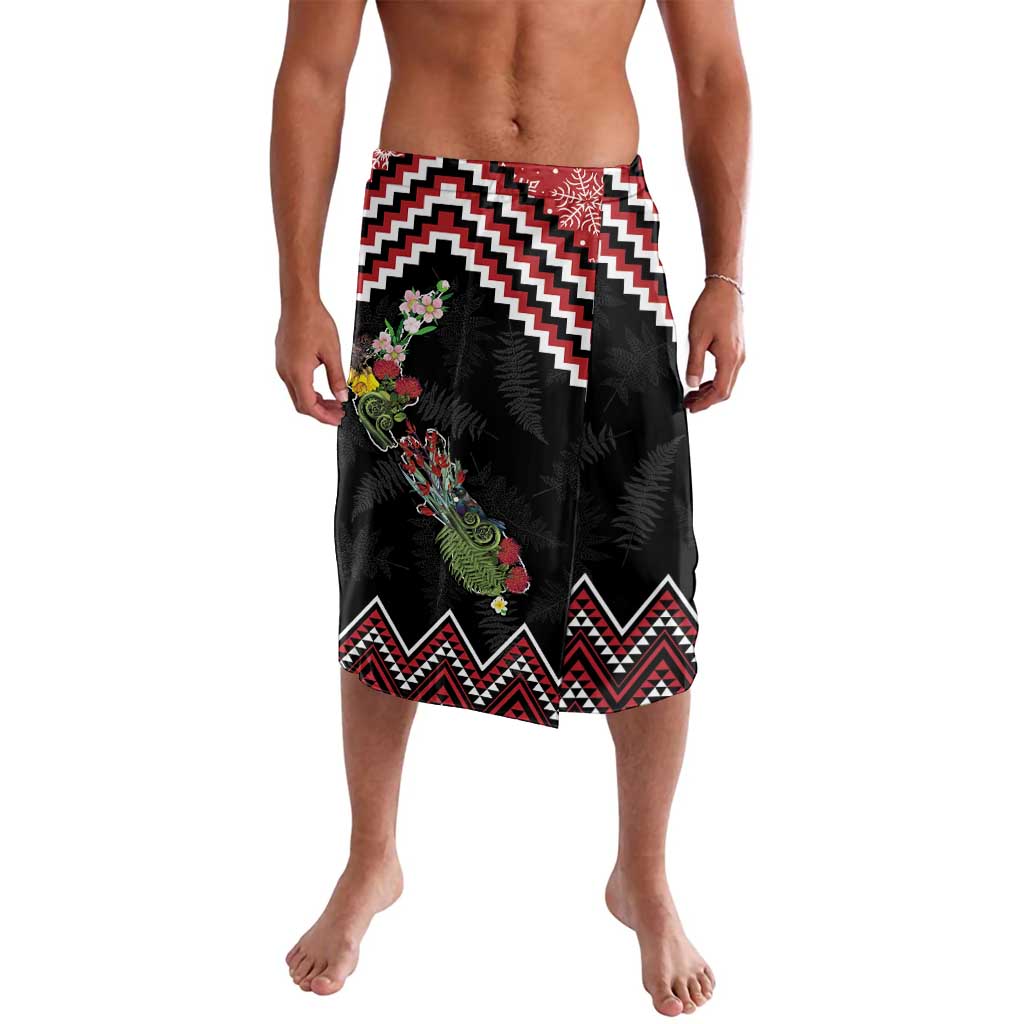 New Zealand Christmas Taniko Poutama Lavalava Flora Map with Birds - Polynesian Pride