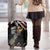 New Zealand Christmas Taniko Poutama Luggage Cover Flora Map with Birds - Polynesian Pride
