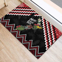 New Zealand Christmas Taniko Poutama Rubber Doormat Flora Map with Birds - Polynesian Pride