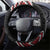 New Zealand Christmas Taniko Poutama Steering Wheel Cover Flora Map with Birds - Polynesian Pride