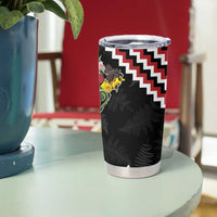 New Zealand Christmas Taniko Poutama Tumbler Cup Flora Map with Birds - Polynesian Pride