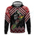 New Zealand Christmas Taniko Poutama Zip Hoodie Flora Map with Birds - Polynesian Pride