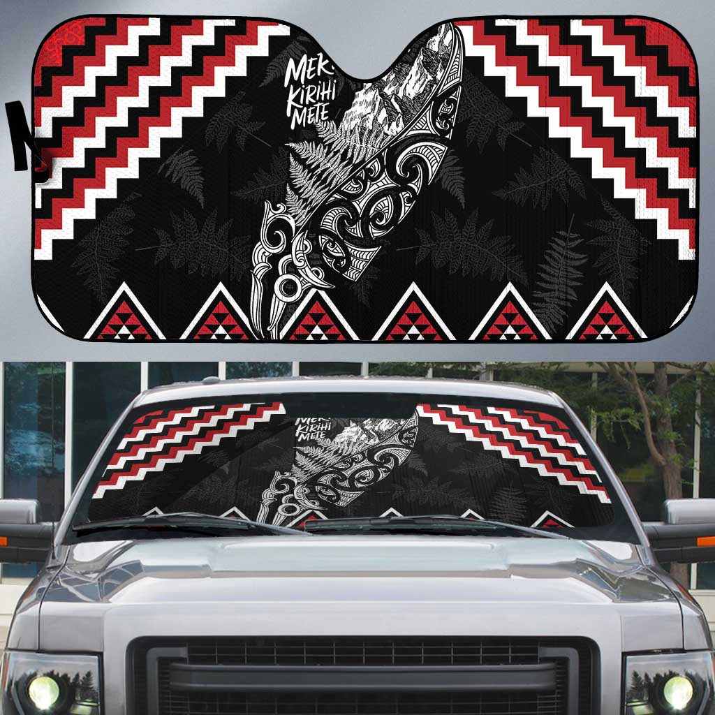 New Zealand Christmas Taniko Poutama Auto Sun Shade Mountainscape Maori Fern - Polynesian Pride