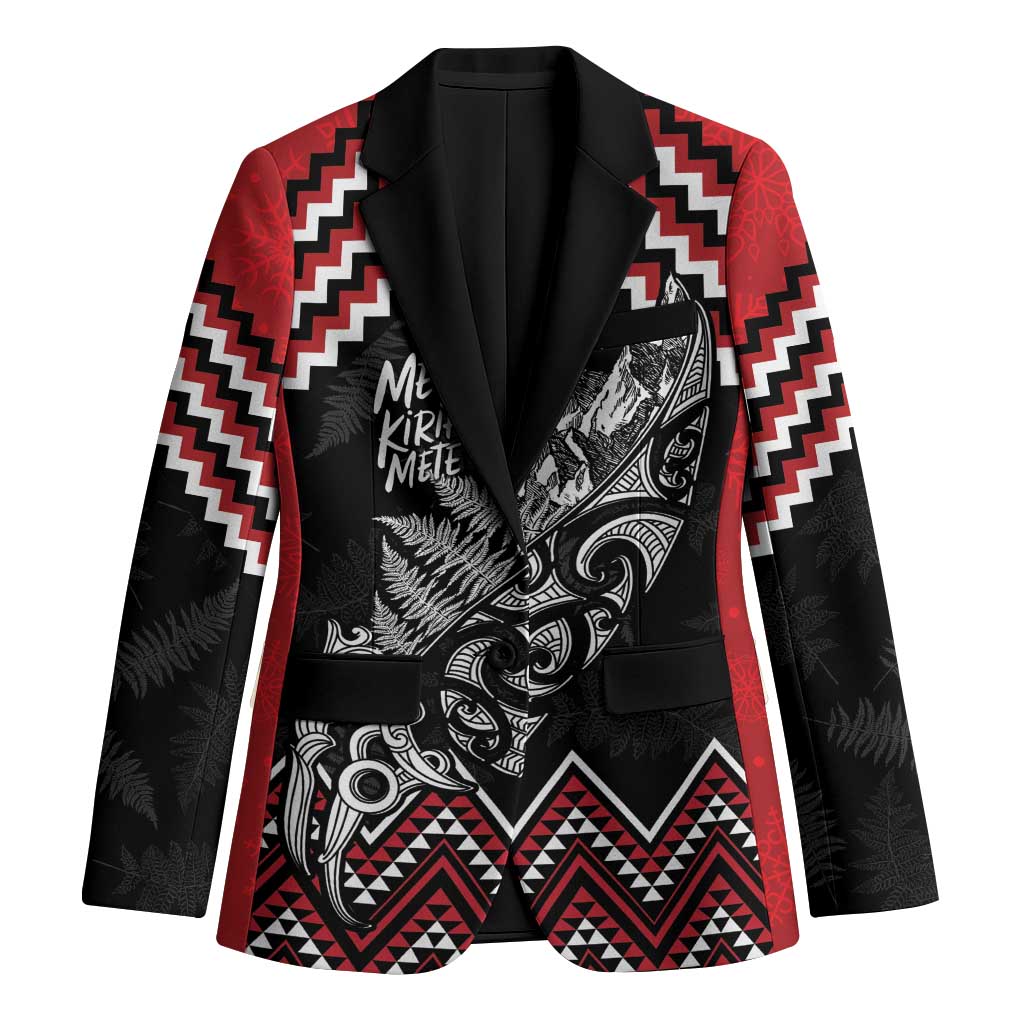 New Zealand Christmas Taniko Poutama Blazer Mountainscape Maori Fern - Polynesian Pride