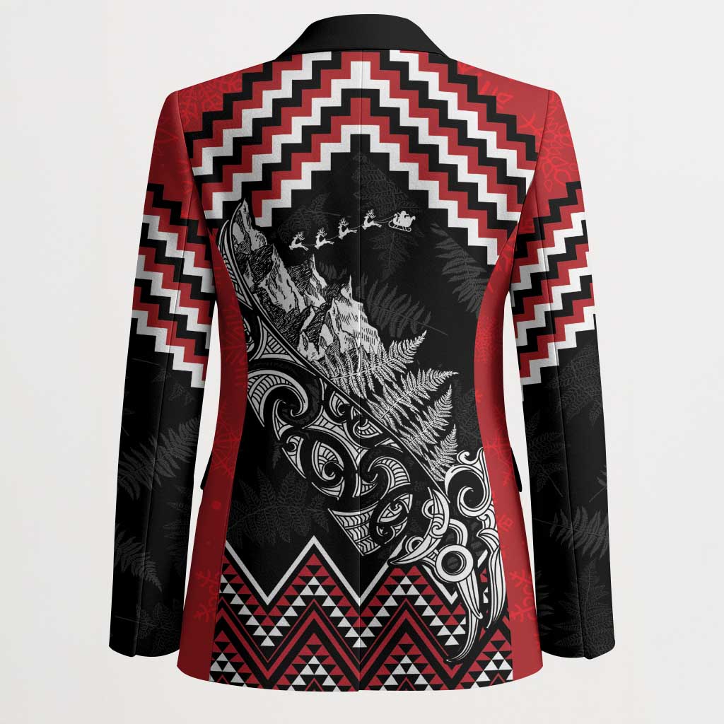 New Zealand Christmas Taniko Poutama Blazer Mountainscape Maori Fern - Polynesian Pride