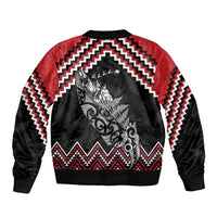 New Zealand Christmas Taniko Poutama Bomber Jacket Mountainscape Maori Fern - Polynesian Pride