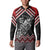 New Zealand Christmas Taniko Poutama Button Sweatshirt Mountainscape Maori Fern - Polynesian Pride