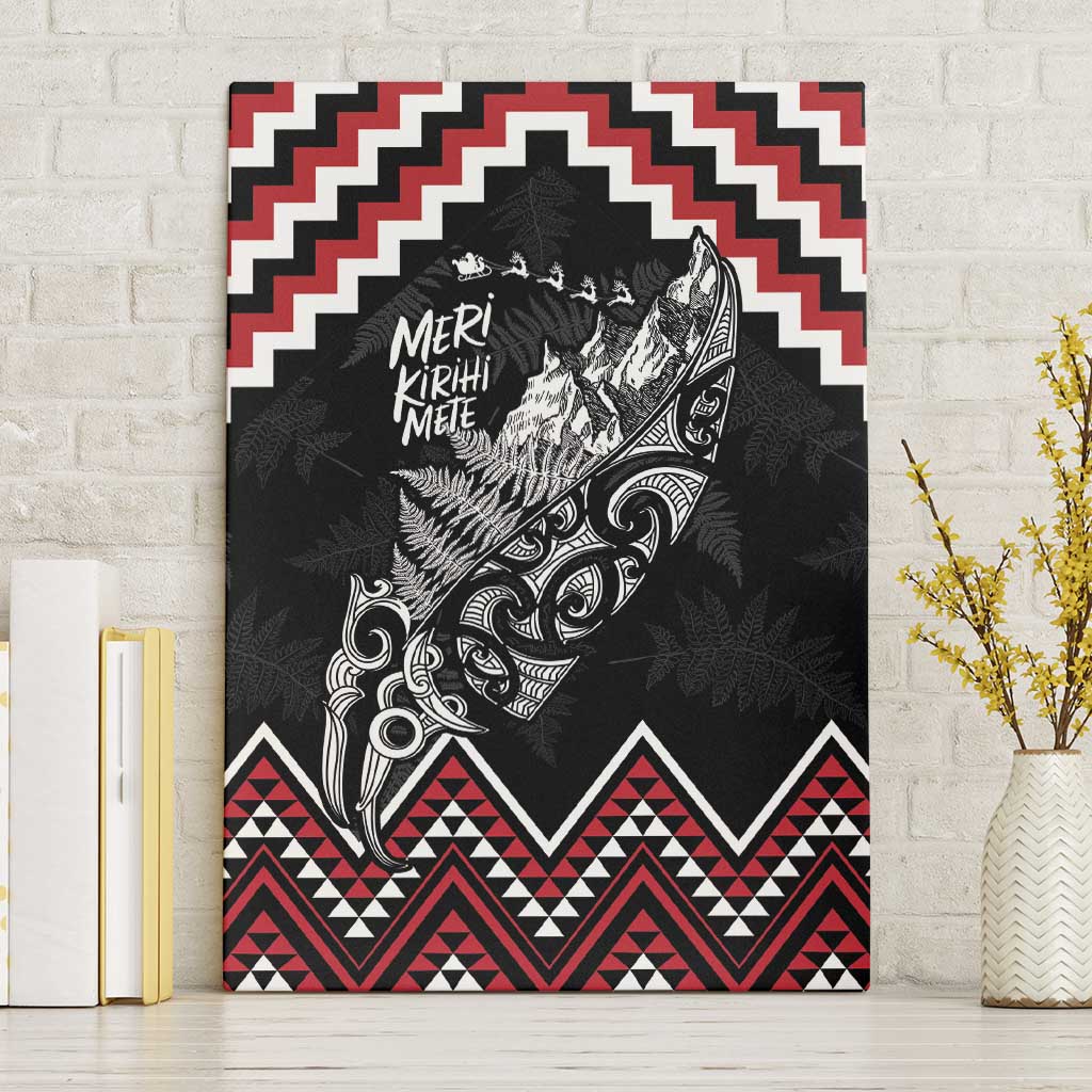 New Zealand Christmas Taniko Poutama Canvas Wall Art Mountainscape Maori Fern - Polynesian Pride
