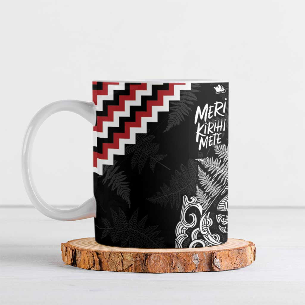 New Zealand Christmas Taniko Poutama Ceramic Mug Mountainscape Maori Fern - Polynesian Pride