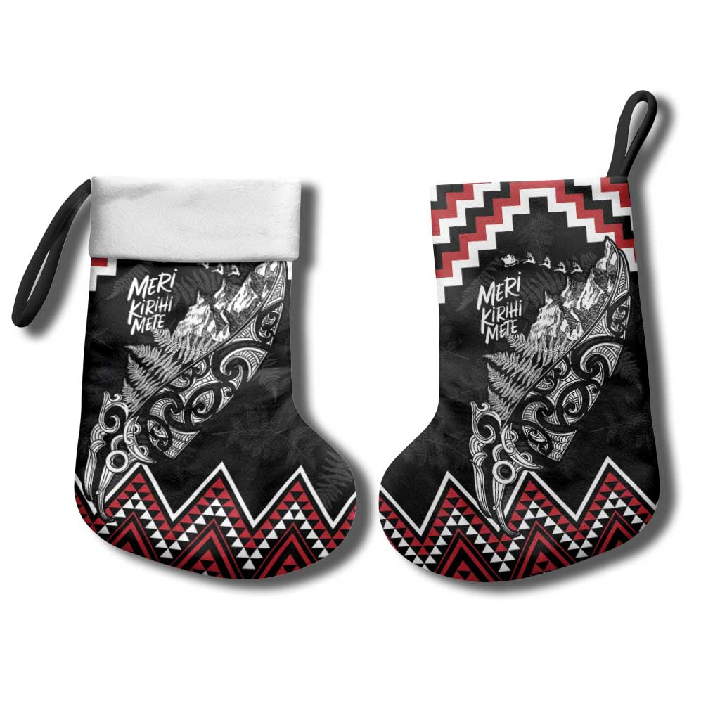 New Zealand Christmas Taniko Poutama Christmas Stocking Mountainscape Maori Fern - Polynesian Pride
