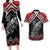 New Zealand Christmas Taniko Poutama Couples Matching Long Sleeve Bodycon Dress and Hawaiian Shirt Mountainscape Maori Fern - Polynesian Pride