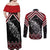 New Zealand Christmas Taniko Poutama Couples Matching Off Shoulder Maxi Dress and Long Sleeve Button Shirt Mountainscape Maori Fern - Polynesian Pride