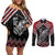 New Zealand Christmas Taniko Poutama Couples Matching Off Shoulder Short Dress and Long Sleeve Button Shirt Mountainscape Maori Fern - Polynesian Pride