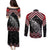 New Zealand Christmas Taniko Poutama Couples Matching Puletasi and Long Sleeve Button Shirt Mountainscape Maori Fern - Polynesian Pride