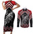New Zealand Christmas Taniko Poutama Couples Matching Short Sleeve Bodycon Dress and Long Sleeve Button Shirt Mountainscape Maori Fern - Polynesian Pride