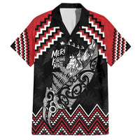 New Zealand Christmas Taniko Poutama Family Matching Off The Shoulder Long Sleeve Dress and Hawaiian Shirt Mountainscape Maori Fern - Polynesian Pride