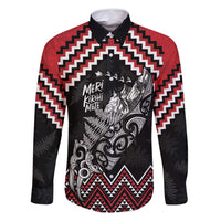 New Zealand Christmas Taniko Poutama Family Matching Off Shoulder Short Dress and Hawaiian Shirt Mountainscape Maori Fern - Polynesian Pride