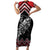 New Zealand Christmas Taniko Poutama Family Matching Short Sleeve Bodycon Dress and Hawaiian Shirt Mountainscape Maori Fern - Polynesian Pride