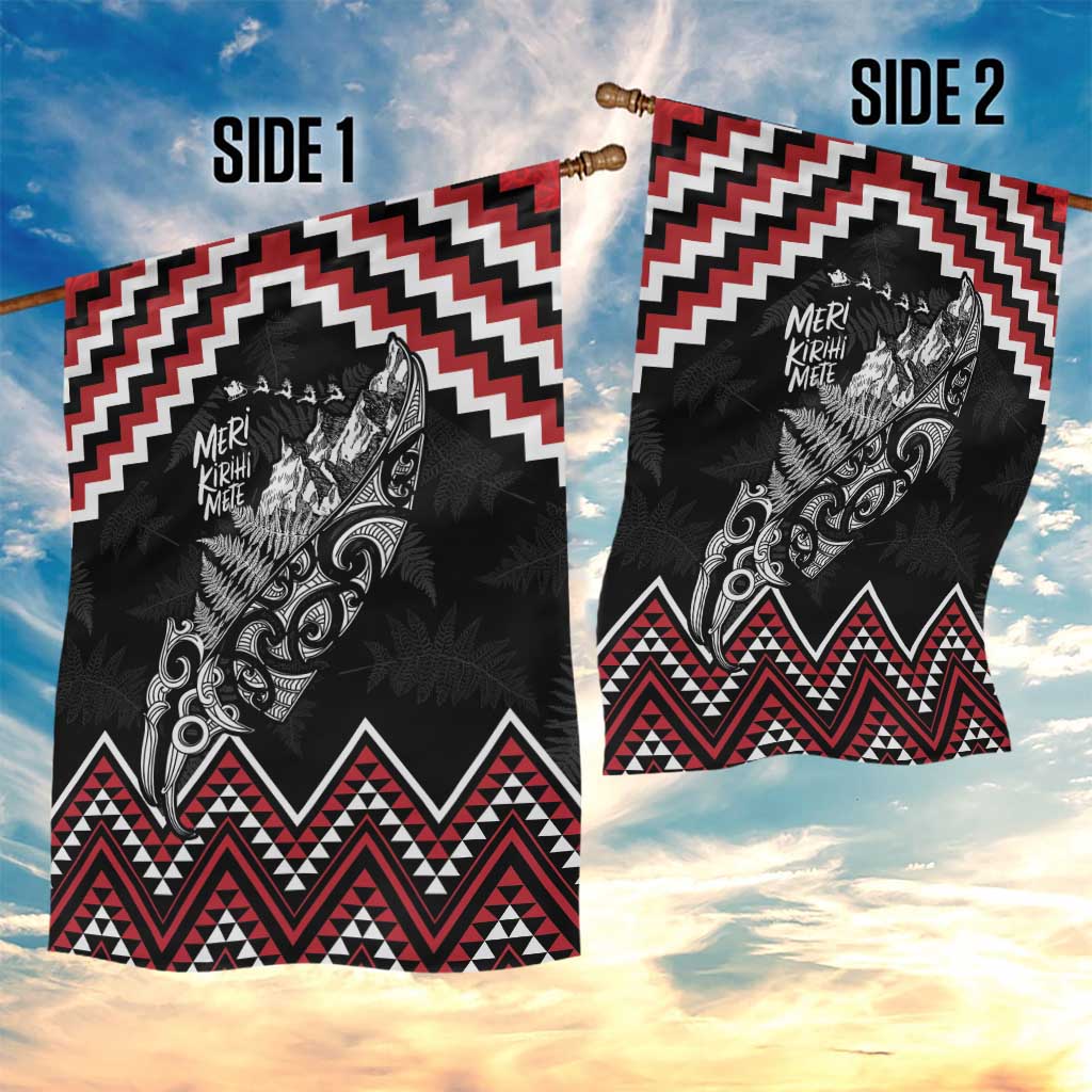 New Zealand Christmas Taniko Poutama Garden Flag Mountainscape Maori Fern - Polynesian Pride